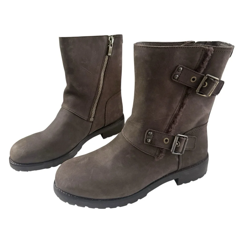 UGG NIELS II WATER RESISTAN WOMEN BOOTS LEATHER Stout Brown US 9.5